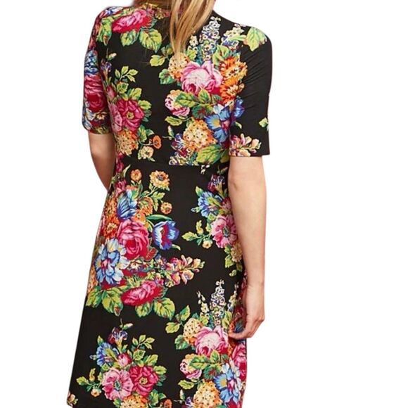 Ett:Twa By Anthropologie Coreyell Dress Knit Turtleneck Floral Black XS bv - Picture 6 of 9
